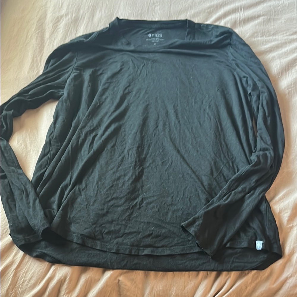Figs Super Soft Black Long Sleeve Shirt